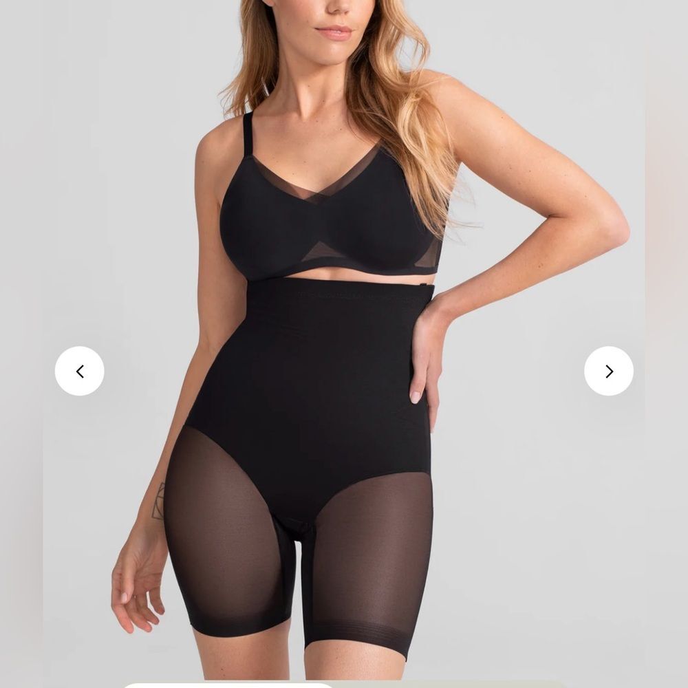 Honeylove Superpower Shapewear Black Shorts Sz L high Waist